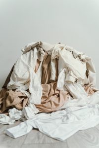 Pile of clothes representing excess for the no new clothes challenge